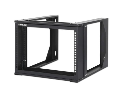 Intellinet 716178 19' Wall Mount Open Frame Network Rack, 6U, Front-Hinged Swing Frame