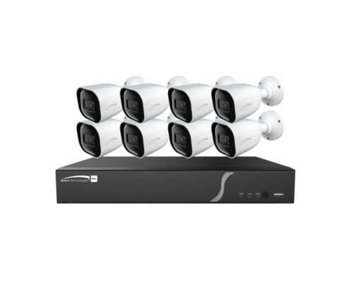 Speco ZIPL88B2 8 Channel NVR with 2TB and 8 4MP Outdoor IR Bullet Cameras PoE