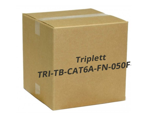 Triplett TRI-TB-CAT6A-FN-050F-BK Professional Grade, High Performance, Certified 10Gbps CAT6A S/STP 26AWG Ethernet Patch Cables, 50', Black, 2 Per Pack