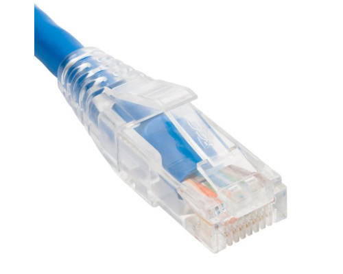 ICC ICPCSP05BL CAT5e Clear Boot Patch Cord, 5 Feet, 1 Piece, Blue