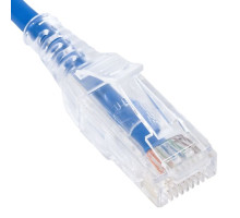 ICC ICPCSY07BL CAT6 Slim Clear Boot Patch Cord, 7 Feet, 10 Pack, Blue