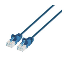 Intellinet 742139 Cat6 UTP Slim Network Patch Cable 100% Copper, RJ45 Male to RJ45 Male, 1.5 ft. (0.5 m), Blue