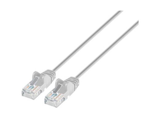 Intellinet 744003 Cat6a U/UTP Slim Network Patch Cable, 3 Feet, Gray