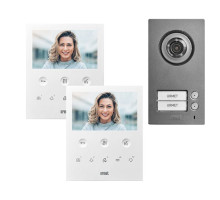 Urmet 1784-782 Two-Family Video Kit with Mikra2 Entry Panel and Vog5 Hands-Free Video Door Phone, 2 Voice System