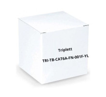 Triplett TRI-TB-CAT6A-FN-001F-YL Professional Grade, High Performance, Certified 10Gbps CAT6A S/STP 26AWG Ethernet Patch Cables, 1', Yellow, 25 Per Pack