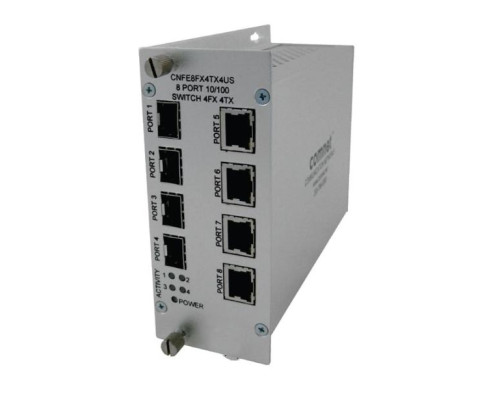 Comnet CNFE8FX4TX4US 8-Port 10/100 Mbps Unmanaged Switch (4TX, 4FX)