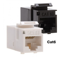 Platinum Tools 768BK-1 Cat6 Keystone Coupler, F to F, Black UTP 1/Bag