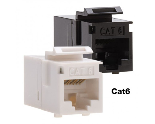 Platinum Tools 768BK-1 Cat6 Keystone Coupler, F to F, Black UTP 1/Bag