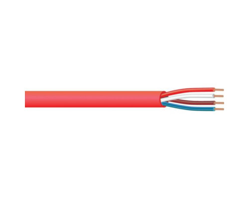 West Penn 60700BRD0500 4 Conductor 14 AWG Solid Unshielded FPLP Cable, 500', Red