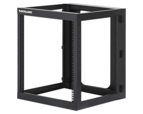 Intellinet 716055 19' Wall Mount Open Frame Network Rack, 12U, Rear-hinged Swing Frame