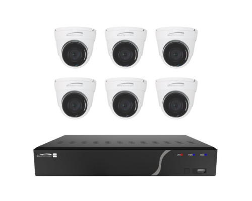 Speco ZIPK8N2 8 Channel H.265 NVR with 6 Outdoor IR 5MP IP Cameras, 2.8mm Fixed Lens, 2TB Kit