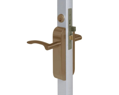 Adams Rite 2190-322-101-10B Dual Force Lock with Radius Strike, Exterior Trim Set and 1-1/8