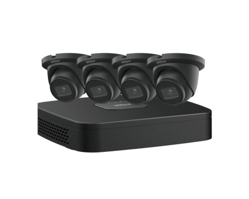 Dahua NB444E42B 4-CH NETWORK Kit 4 x 4MP, Starlight, 2.8mm Mini Black Eyeball Cameras and a 4K Network Recorder, 2TB Included