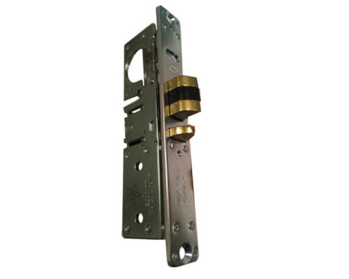 Adams Rite 4512-26-201-313 Standard Deadlatch with Bevel Faceplate and Strike in Dark Bronze Anodized