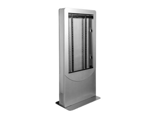 Peerless-AV KIPC2543B-S Floorstanding Back-to-Back Portrait Kiosk for Two 43' Displays up to 1.81' Deep, Silver