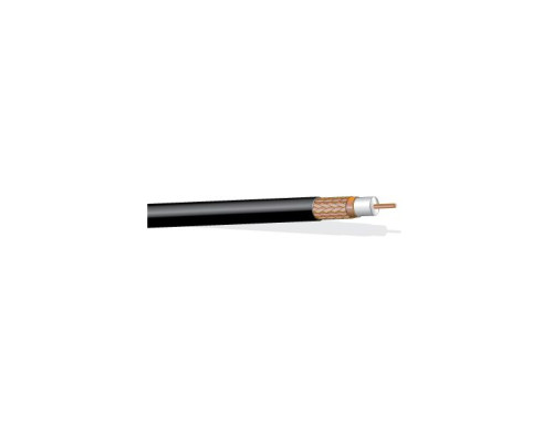 West Penn 806BK1000 Solid RG6/U Type CCTV Coaxial Cable, Black, 1000'