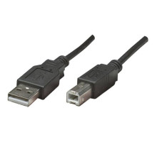 Manhattan 393829 Hi-Speed USB Device Cable, A Male / B Male, 3 m (10 ft.), Black