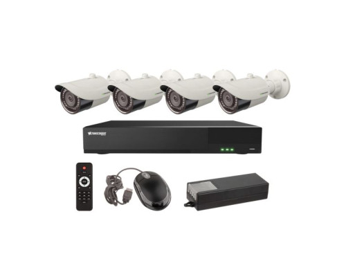 Vitek VT-TH5KT48TB-2 4 Channel 5-IN-1 (TVI/AHD/CVI/CVBS) DVR, 8TB with 4 x 5 Megapixel Bullet Cameras, 2.8mm Lens