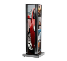 Peerless-AV KIP586-4LG-S-DISP Four-Sided Portrait Kiosk for LG Ultra-Stretch Signage 86BH5C Display, Silver