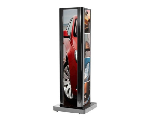 Peerless-AV KIP586-4LG-S-DISP Four-Sided Portrait Kiosk for LG Ultra-Stretch Signage 86BH5C Display, Silver