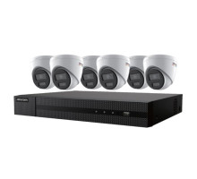 Hikvision EKI-K82T46C Kit, 6 X 4MP Outdoor Turret ColorVu Cameras with 2.8mm Lens and 8CH 4K NVR with PoE, 2TB HDD