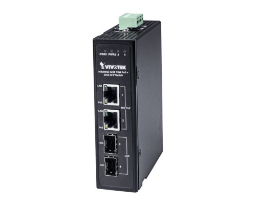 Vivotek AW-IHH-0410 Industrial 2xGE 95W PoH/PoE + 2xGE SFP Switch