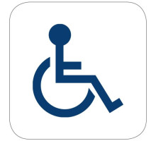 Camden Door Controls CM-25-2 Narrow Push Plate Switch, Vertical Mounting, 'WHEELCHAIR' Symbol, Blue Graphic