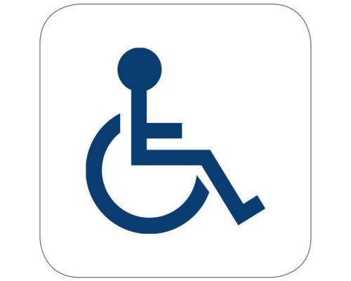 Camden Door Controls CM-25-2 Narrow Push Plate Switch, Vertical Mounting, 'WHEELCHAIR' Symbol, Blue Graphic