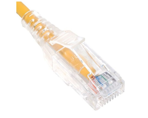 ICC ICPCSY01YL CAT6 Slim Clear Boot Patch Cord, 1 Feet, 10 Pack, Yellow