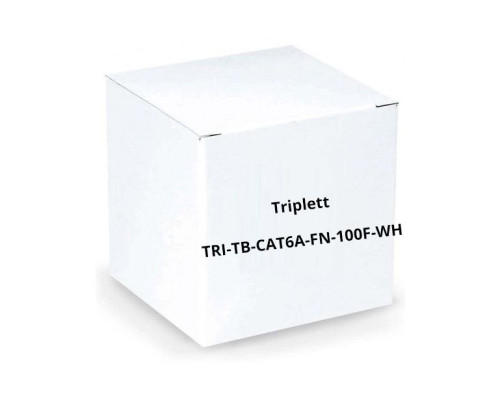 Triplett TRI-TB-CAT6A-FN-100F-WH Professional Grade, High Performance, Certified 10Gbps CAT6A S/STP 26AWG Ethernet Patch Cables, 100', White, 2 Per Pack