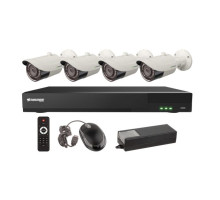 Vitek VT-TH5KT810TB-2 8 Channel 5-IN-1 (TVI/AHD/CVI/CVBS) DVR, 10TB with 4 x 5 Megapixel Vandal Dome Cameras, 2.8mm Lens