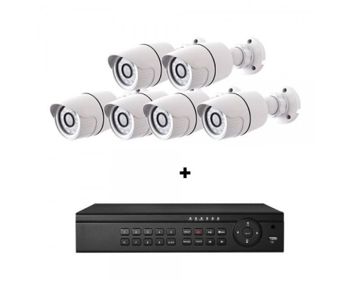 Cantek-Plus CTPK-NH41B6-4T IP Camera System w/(6) Bullet Cameras 4TB