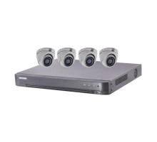 Hikvision T7204U1TA4 TurboHD Kit, 4 x 5MP Dome Camera with 2.8mm Lens and 4 Channel DVR, 1TB HDD