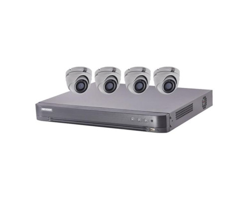 Hikvision T7204U1TA4 TurboHD Kit, 4 x 5MP Dome Camera with 2.8mm Lens and 4 Channel DVR, 1TB HDD