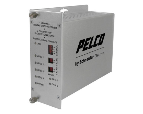 Pelco FRV40D2S1ST 4 Channel ST Fiber Receiver, Single Mode