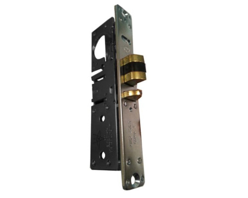 Adams Rite 4512-35-201-335 Standard Deadlatch with Bevel Faceplate and Strike in Black Anodized