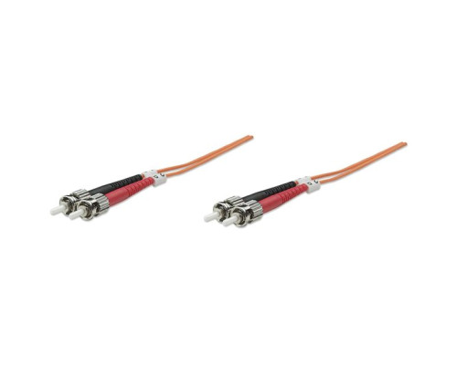 Intellinet 751223 Fiber Optic Patch Cable, Duplex, Multimode, 100 Feet, Orange