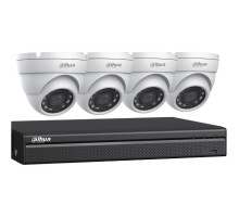 Dahua C542E42A 4-CH HDCVI Kit 4 x 2MP, 2.8mm Mini Eyeball Cameras and a 2MP Penta-brid DVR, 2TB Included