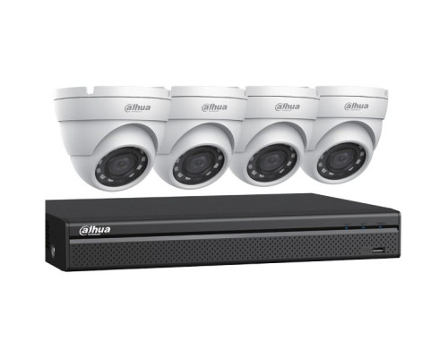 Dahua C542E42A 4-CH HDCVI Kit 4 x 2MP, 2.8mm Mini Eyeball Cameras and a 2MP Penta-brid DVR, 2TB Included