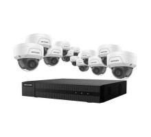 Hikvision EKI-K164D412 16-Channel 4K NVR 4TB with 12 x 4MP Outdoor Dome Cameras, 2.8mm Lens