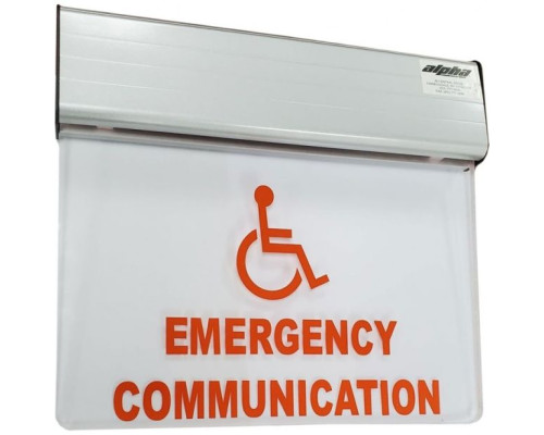 Alpha RSN7050ED 120V Emergency Communication Sign, Red, Double Sided