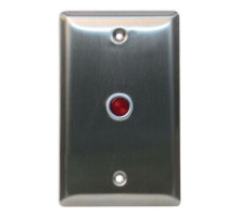 Camden Door Controls CX-LED1-52R Red LED, Stainless Steel Single Gang Faceplate 12/28VDC, 'DOOR LOCK WHEN LIT' Lasared