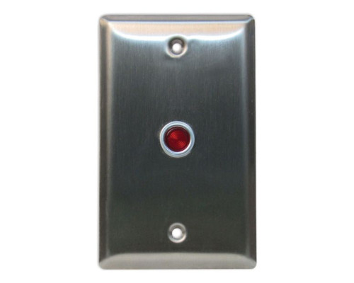 Camden Door Controls CX-LED1-52R Red LED, Stainless Steel Single Gang Faceplate 12/28VDC, 