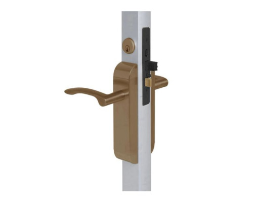 Adams Rite 2190-413-101-10B Dual Force Lock with Standard Flat Strike, Exterior Trim Set and 1-1/2