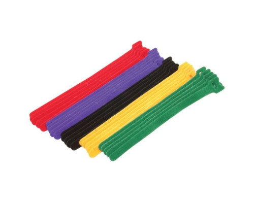 Eclipse Tools 900-098-AST Hook & Loop Cable Tie Assortment 15 pcs - 3 each color