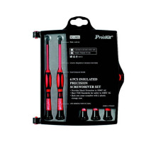 Eclipse Tools 902-099 6 Piece Insulated Precision Screwdriver Set, VDE Safety Standards for 1000V Shock Protection, Comes with Plastic Carrying Case