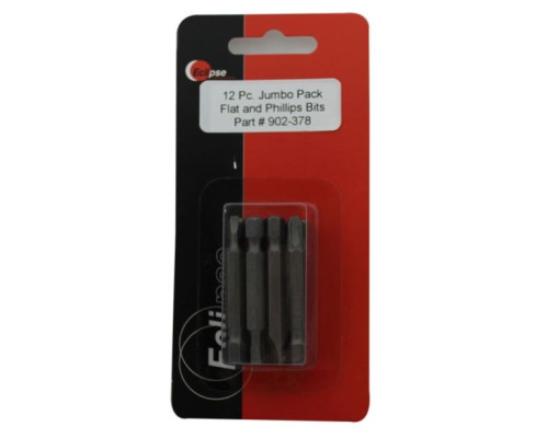 Eclipse Tools 902-378 12 Pc Jumbo Pack Assorted Flat and Phillips 1-15/16' Power Bit Set