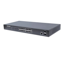 Intellinet 561198 16-Port Gigabit Ethernet PoE+ Web-Managed Switch with 2 SFP Ports