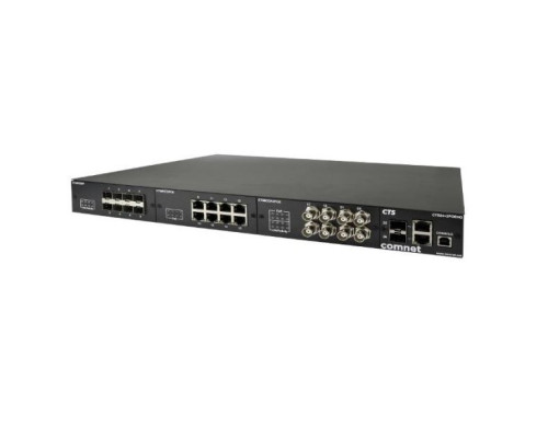 Comnet CTS24+2EOCPOE CTS Chassis with 24 CopperLine Ports with BNC Coaxial Cable Interface and 400 W PoE Power Supply