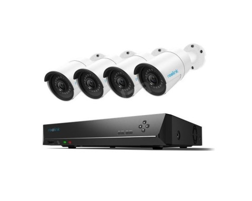 Reolink RLK8-410B4-5MP 5MP Super HD 4 Bullet Cameras System Kit with 8-Channel PoE NVR, 2TB HDD